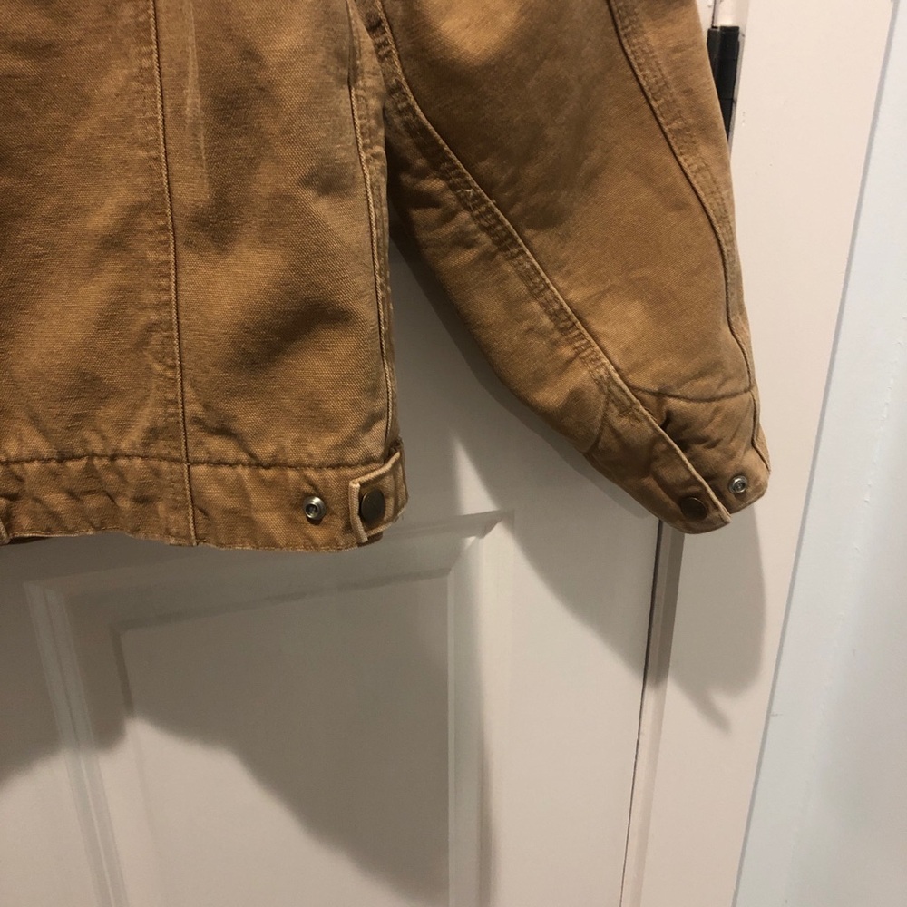 Carhartt WOMENS Field Jacket in Tan with Dark Brown Collar - Picture 7 of 13